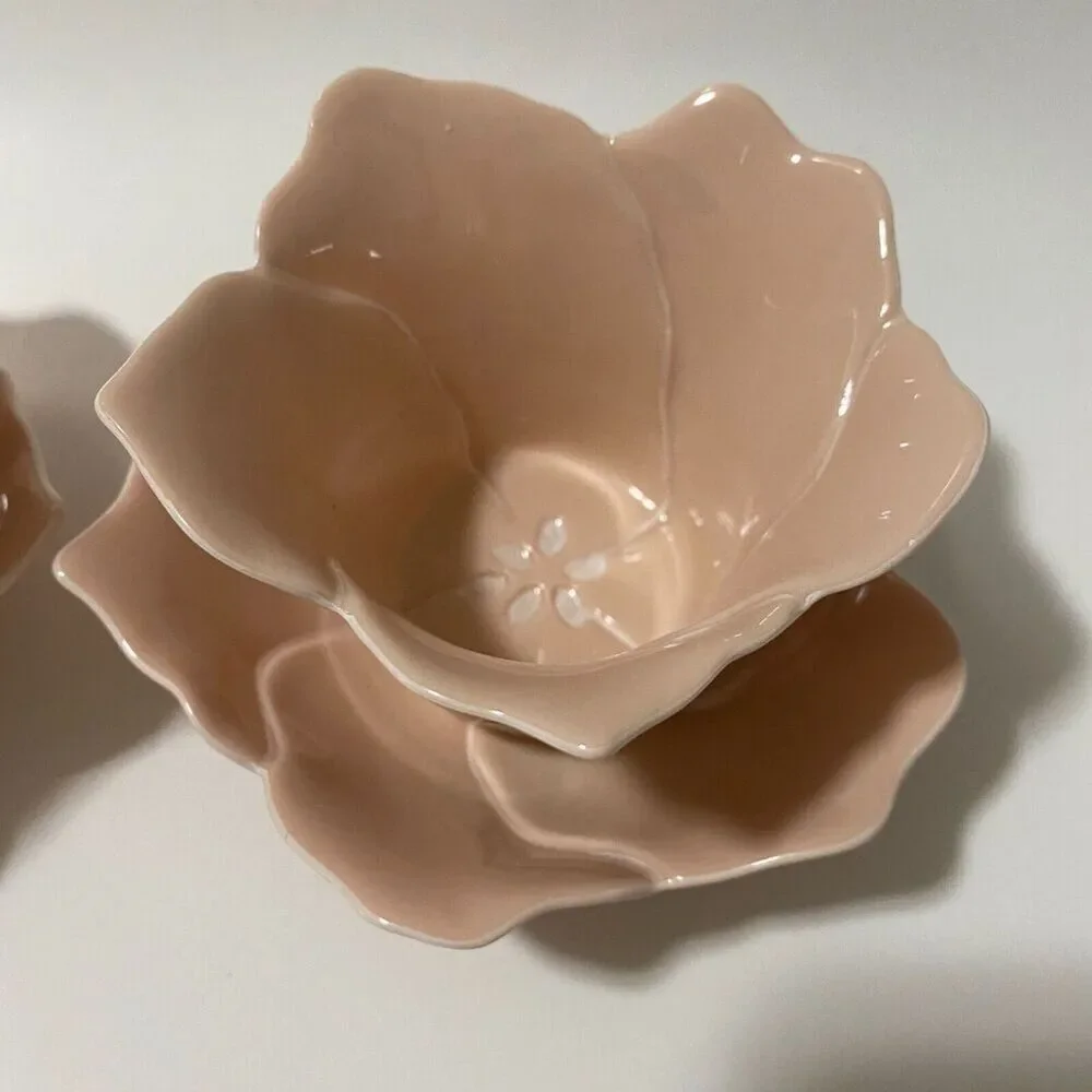 Partylite Candle Holder Votive‎ Pink Flower Petals Tea Light 4 pieces - Picture 9 of 11